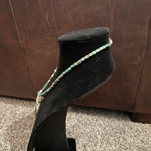 Hand Crafted “One of a Kind” Turquoise Pendant & Sterling Silver Necklace - Picture 3 of 4